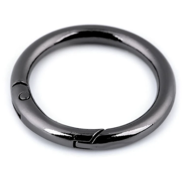 Runder Karabiner Nickel Schwarz - Ø 32 mm